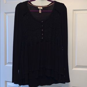 Black babydoll top